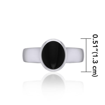 Modern Round Shape Inlaid Silver Ring TR3832 - Jewelry